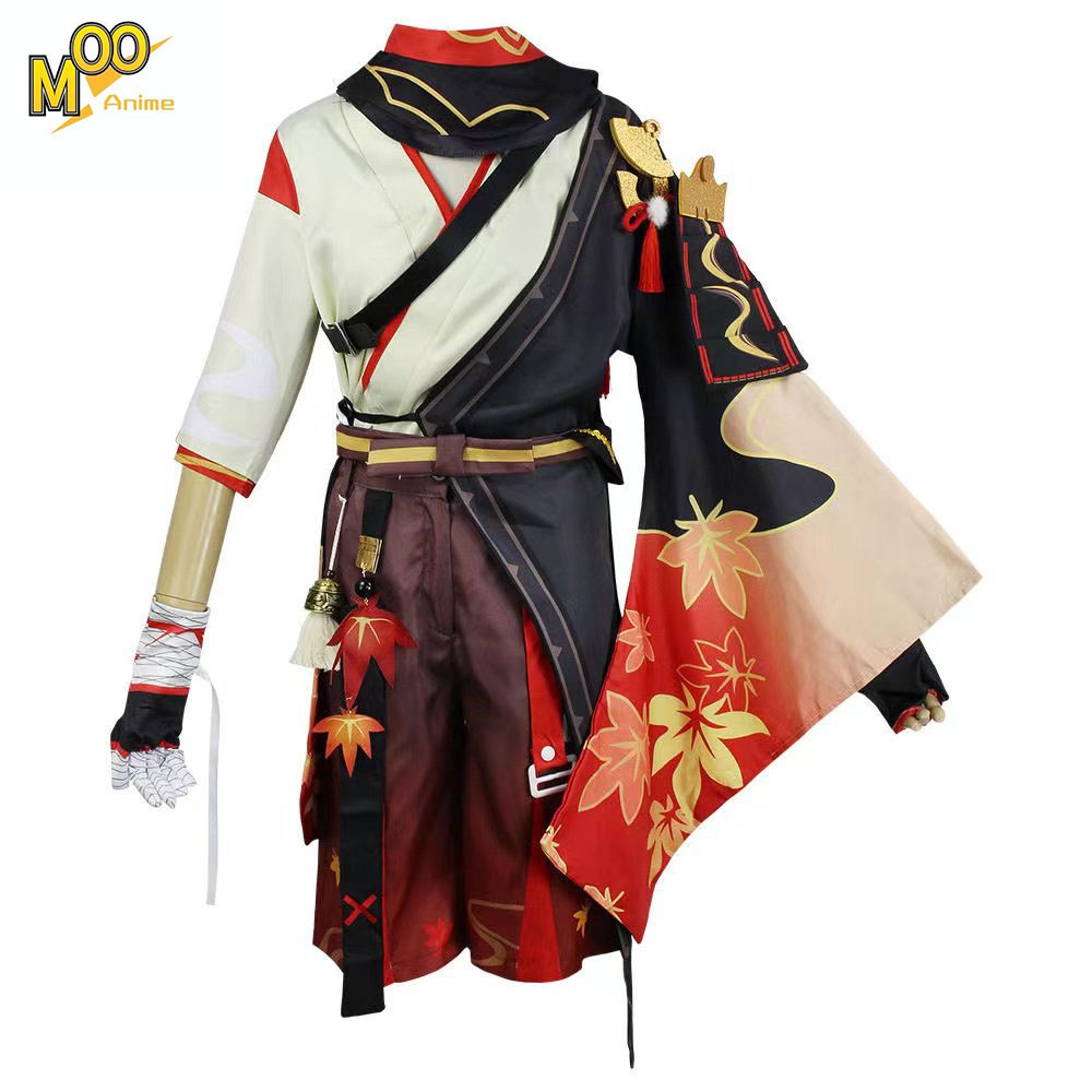 Genshin Impact Kaedehara Kazuha Cosplay Costume Suit Set and wig Cos Halloween Party
