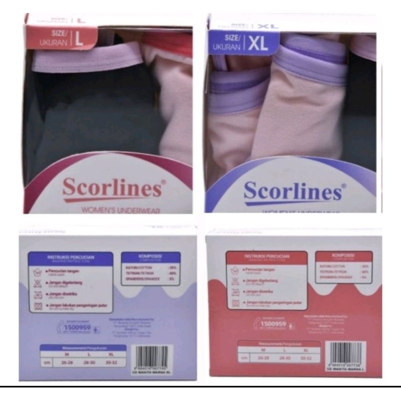 Scorlines Celana Dalam Wanita isi 2 pcs