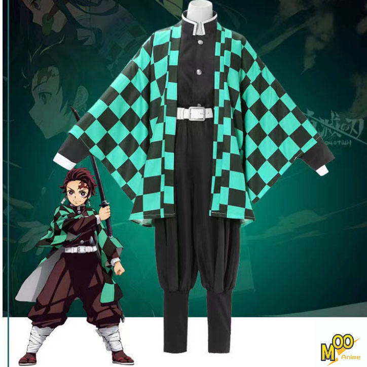 Anime Demon Slayer Kimetsu no Yaiba cosplay Costume Kamado Tanjiro Clothes Tanjiro wig