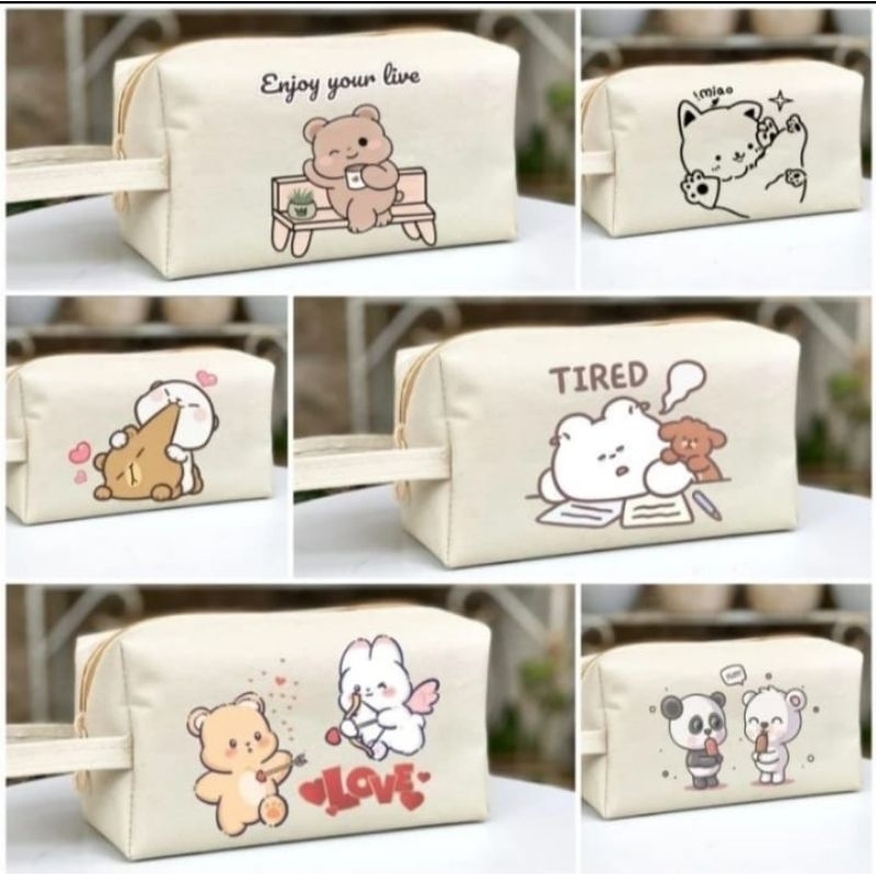 

Tempat Pensil Pouch Kosmetik Serbaguna Bahan Dinir