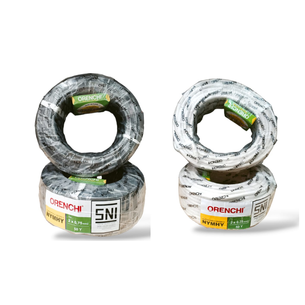 Kabel NYMHY 2 x 0.75mm ORENCHI Panjang 50 Yard Kabel Listrik Serabut SNI