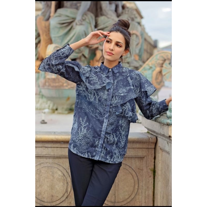 Preloved Benang Jarum-El Mar Minorca with Ruffle-Navy M