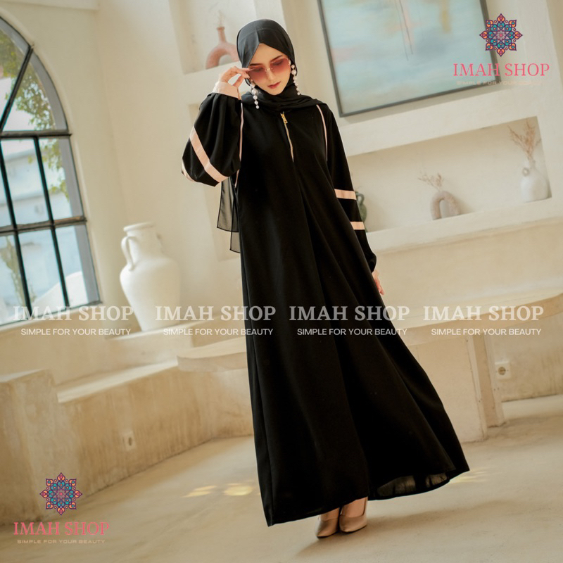 Abaya Gamis Dubai Turkey Turki 821 Ziper Busui