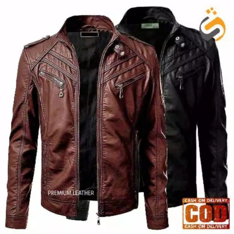 jaket kulit/ semi kulit pria dewasa model baru si boy anak jalanan