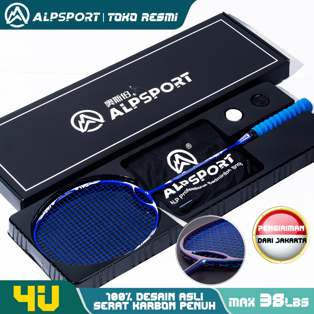 ALPSPORT ZHANYU Power Lock + Rangka Penahan Angin 38LBS 4U G5 Raket BuluTangkis100% Desain Asli T800