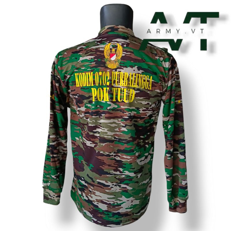 (CUSTOM) TERBARU KAOS LORENG TNI AD KASAD / MATRA AD / MULTICAM DRYFIT LENGAN PANJANG - Army.VT
