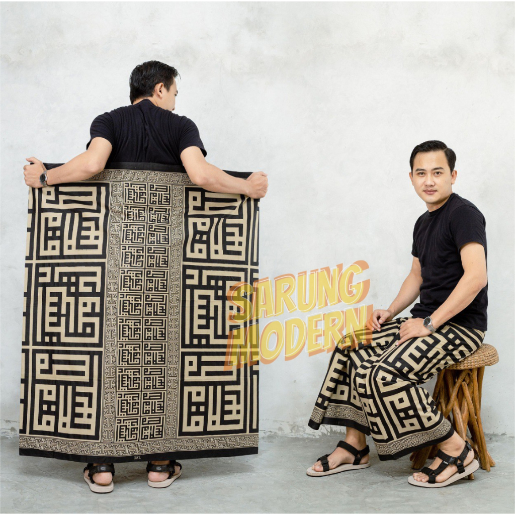 Sarung Pria Motif Kaligrafi Kufi Batik Palaikat Sarung Pondok Sarung Sholat Sarung Batik Pekalongan 