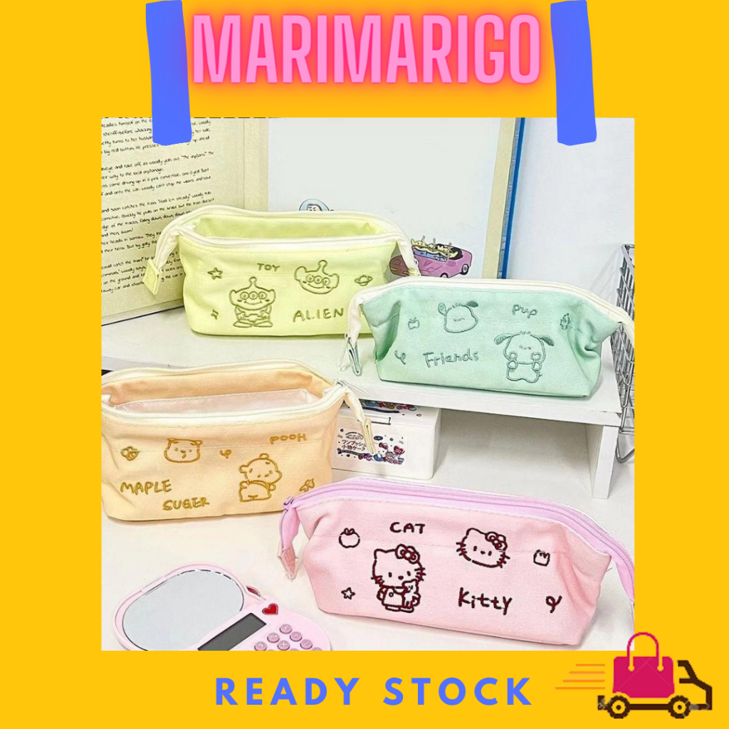 

Kotak Pensil Kanvas Kartun Sulam Tempat Pensil Anak Sekolah Lucu Pencil Case Candy Color Canvas Cute Embroidery Japanese Simple Large Capacity Student Stationery