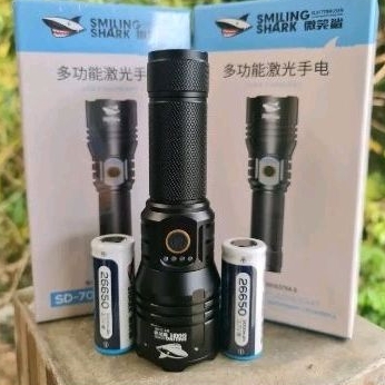 SMILING SHARK SD-7009 M80 ,SENTER SUPER TERANG ZOOM SOROT JAUH FREE tas