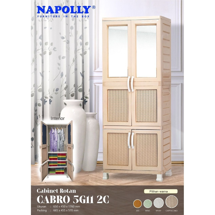 Lemari Plastik Napolly CABRO 5 G11 2C / 5G11.2C Gantungan [KHUSUS KIRIM CARGO] Lemari Murah Surabaya