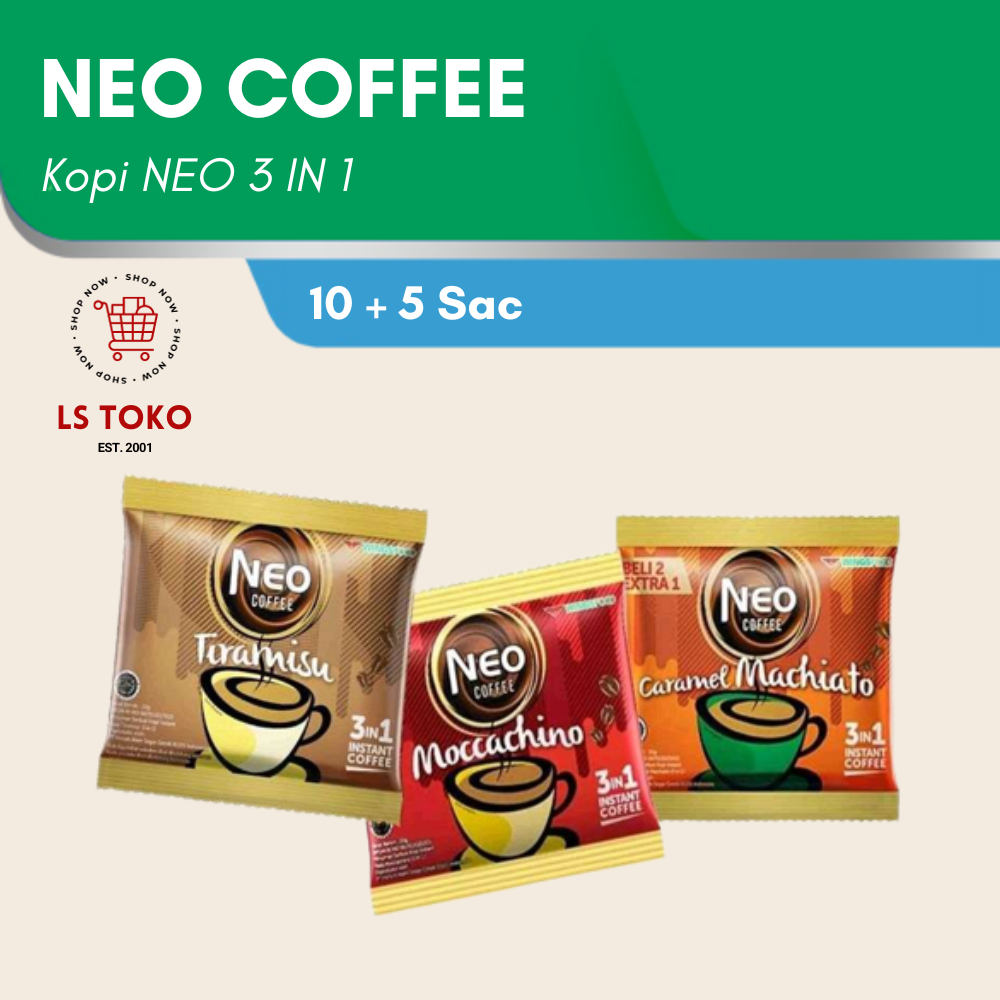 

Neo Coffee Instan 3 In 1 Moccachino Tiramisu Caramel Machiato Renceng