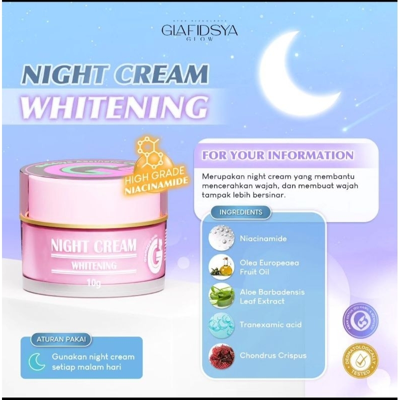 GLAFIDSYA NIGHT CREAM GLOWING ACNE WHITENING