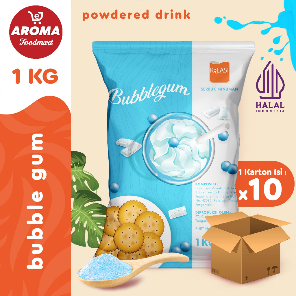 

1 Karton Kreasi Bubuk Bubble Gum 1 KG / Serbuk Bubble Gum Powder 1 KG