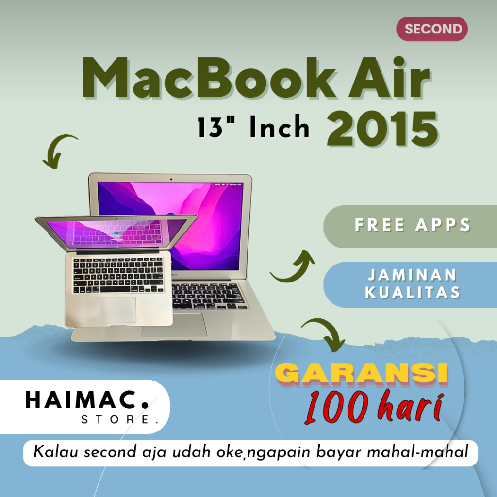 MacBook Air 13 Inch 2015 Core i5 i7 RAM 4GB 8GB SSD 128 256 GB - CTO