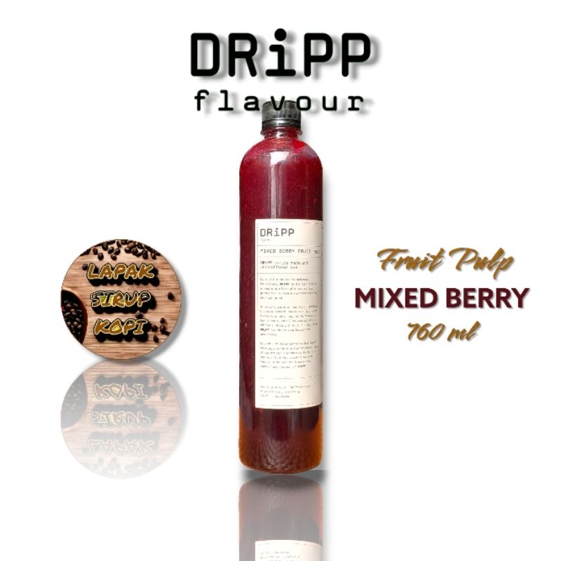 

Dripp - Mixed berry fruit pulp 760ml - mixed berry pulp - sirup pulp minuman rasa mixed berry