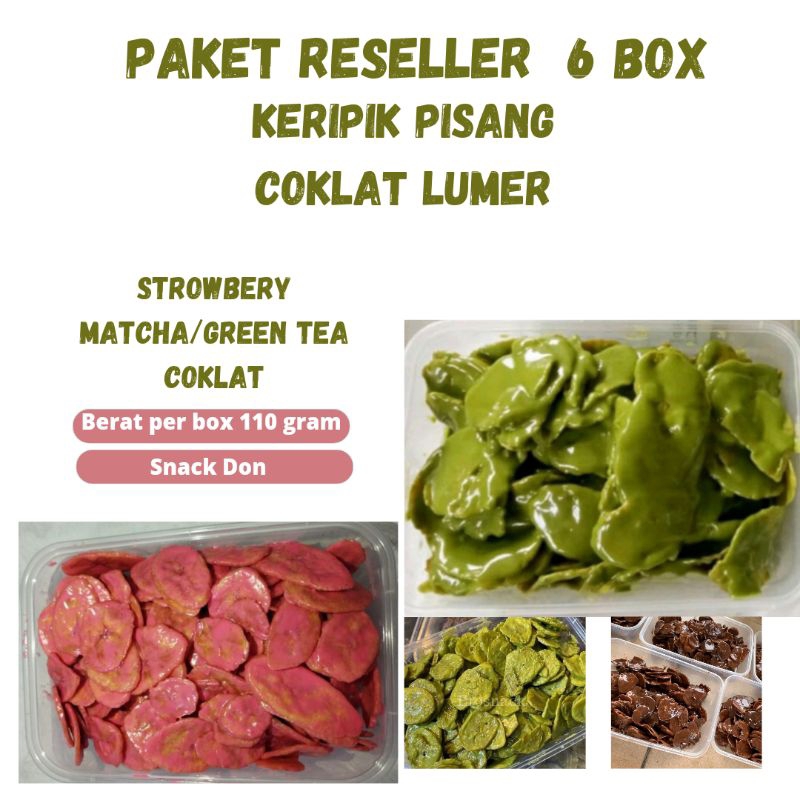 

PAKET RESELER ( 6 box ) KERIPIK PISANG COKLAT LUMER 110GRAM