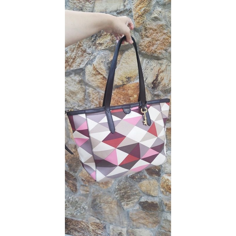 Fossil Sydney shopper red multi