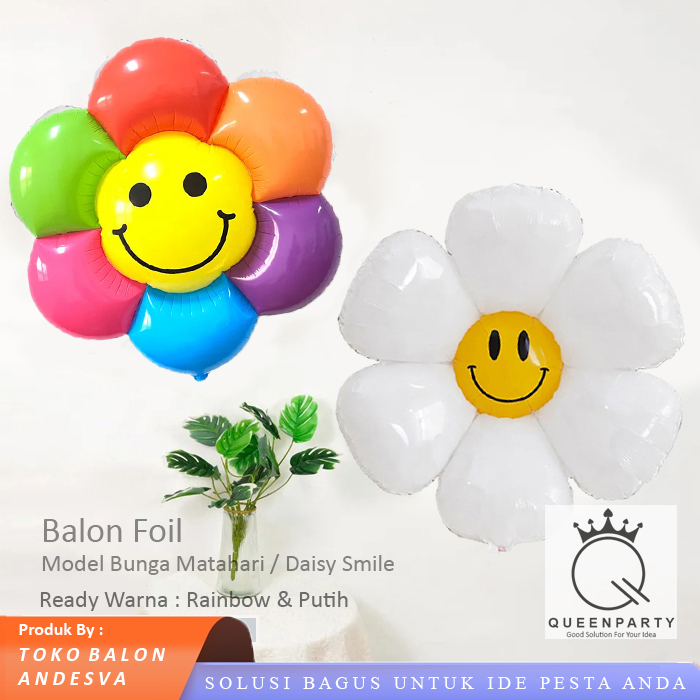 Balon Foil Bunga Matahari / Balon Bunga Daisy / Balon Bunga Chamomile / Balon Bunga