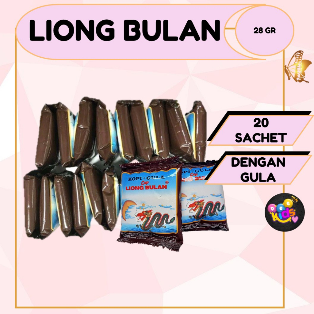 

LIONG BULAN DENGAN GULA 1 PACK kopi hitam cap liong bulan isi 20 pcs