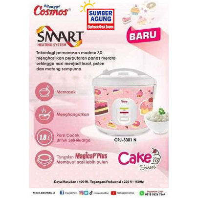 Cosmos CRJ3301N CRJ3301 3301 Penanak Nasi Serbaguna Cake Rice Cooker