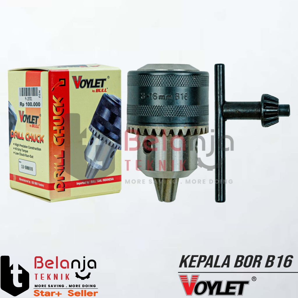Voylet Kepala Bor B16 16 mm Drill Chuck Kones B16 16MM Kepala Bor 16mm