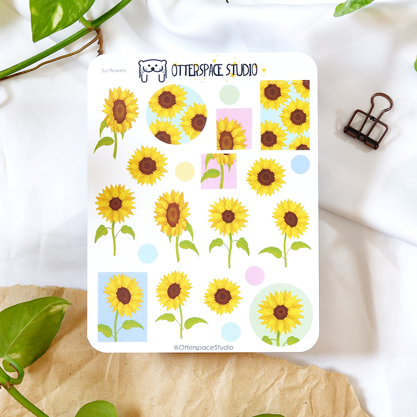 

Otterspace Studio | Sunflowers Deco Sticker Sheet - Stiker Bunga Matahari Planner & Bullet Journal