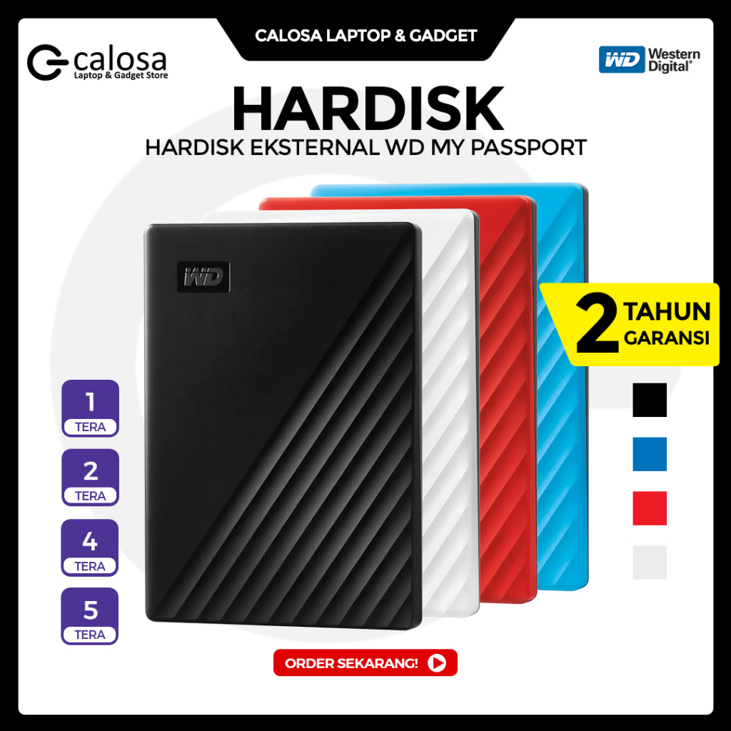 HARDISK EKSTERNAL WD MY PASSPORT HDD 1TB 2TB 4TB 5TB EXTERNAL ORIGINAL