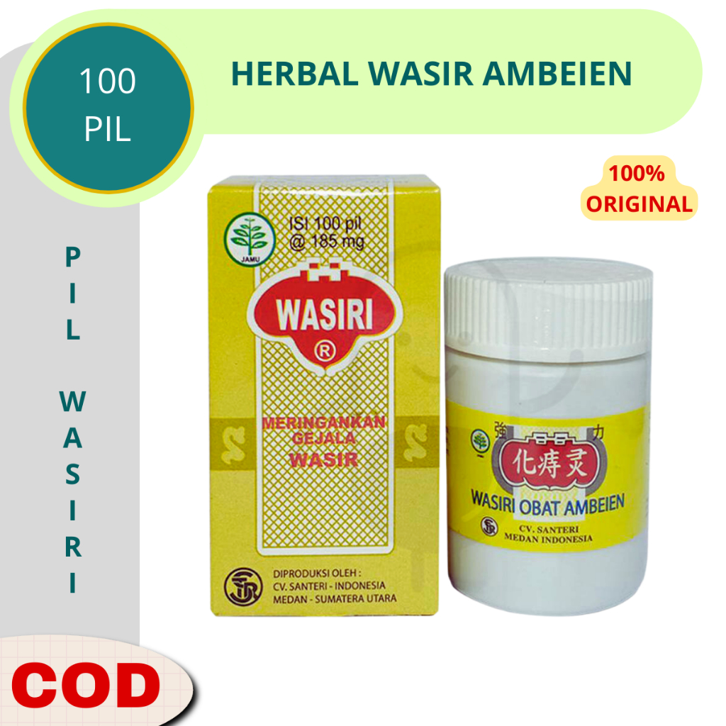 WASIRI - Obat Herbal Wasir Ambeien Ampuh Obati ambeyen luar dalam JAMINAN PRODUK ORIGINAL - Isi 100 
