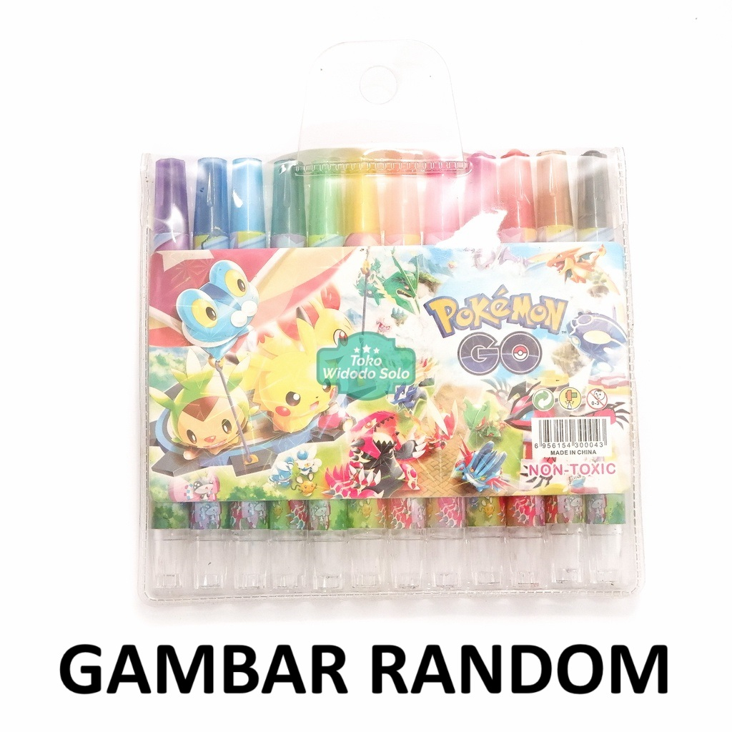 

1 SET Crayon Putar 12 Warna Pendek Fancy
