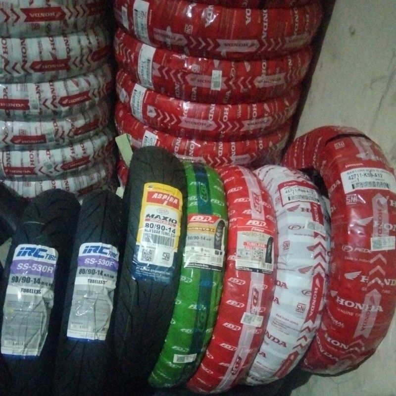 BAN LUAR DEPAN BELAKANG MOTOR HONDA BEAT VARIO 80/90-14 90/90-14 TIRE TUBE TYPE TUBELESS TUBETYPE TU