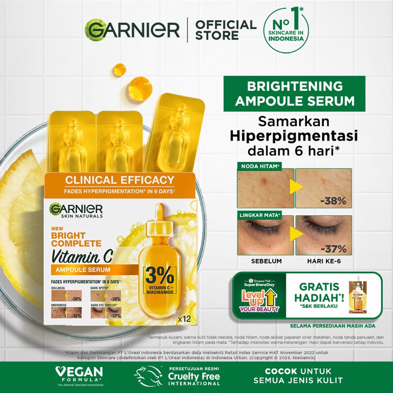 GARNIER BRIGHT COMPLETE VIT C AMPOULE SERUM