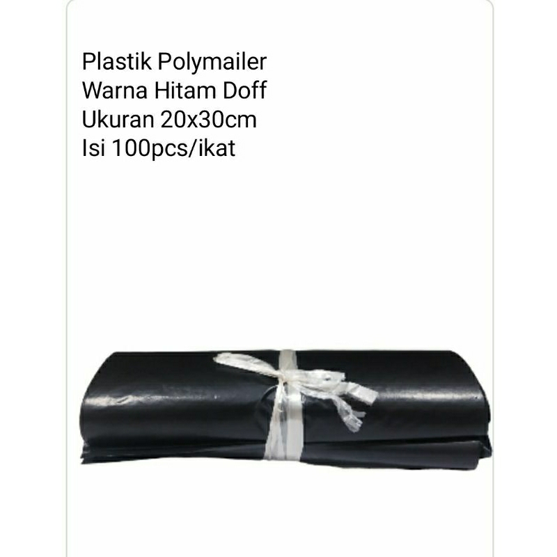 

Plastik Polymailer Hitam Doff uk 20x30cm isi 100pcs