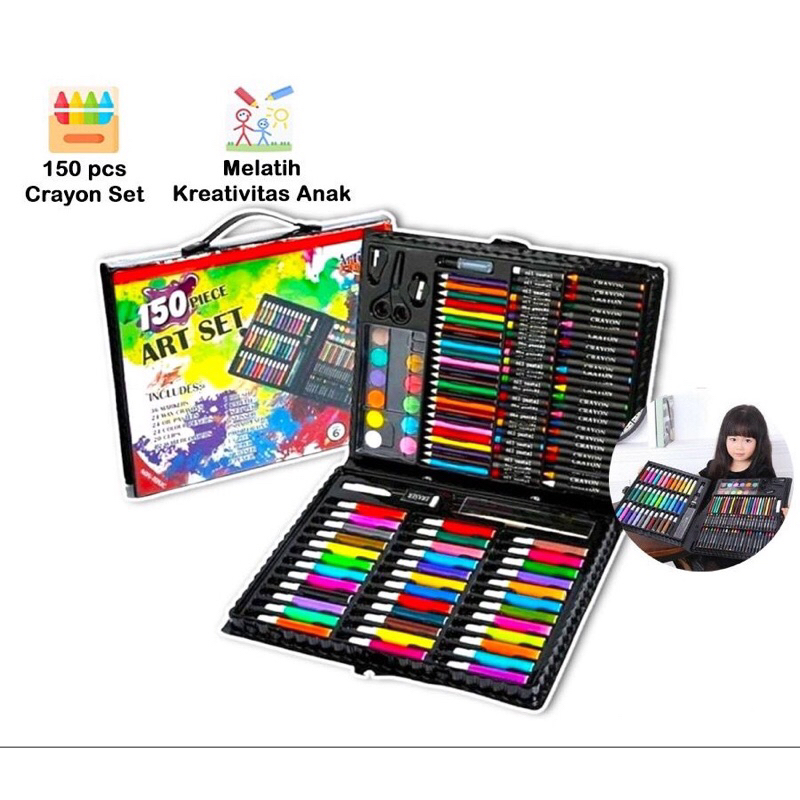 

ALAT TULIS SET CRAYON COLOURING SET 150PCS / ART SET 150PCS PENSIL WARNA SET ALAT LUKIS ANAK KRAYON SET