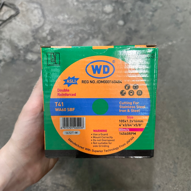 WD POTONG CUTTING WHEEL 1DOS / MATA GERENDA POTONG BESI / MATA GERINDA WD 1DOS