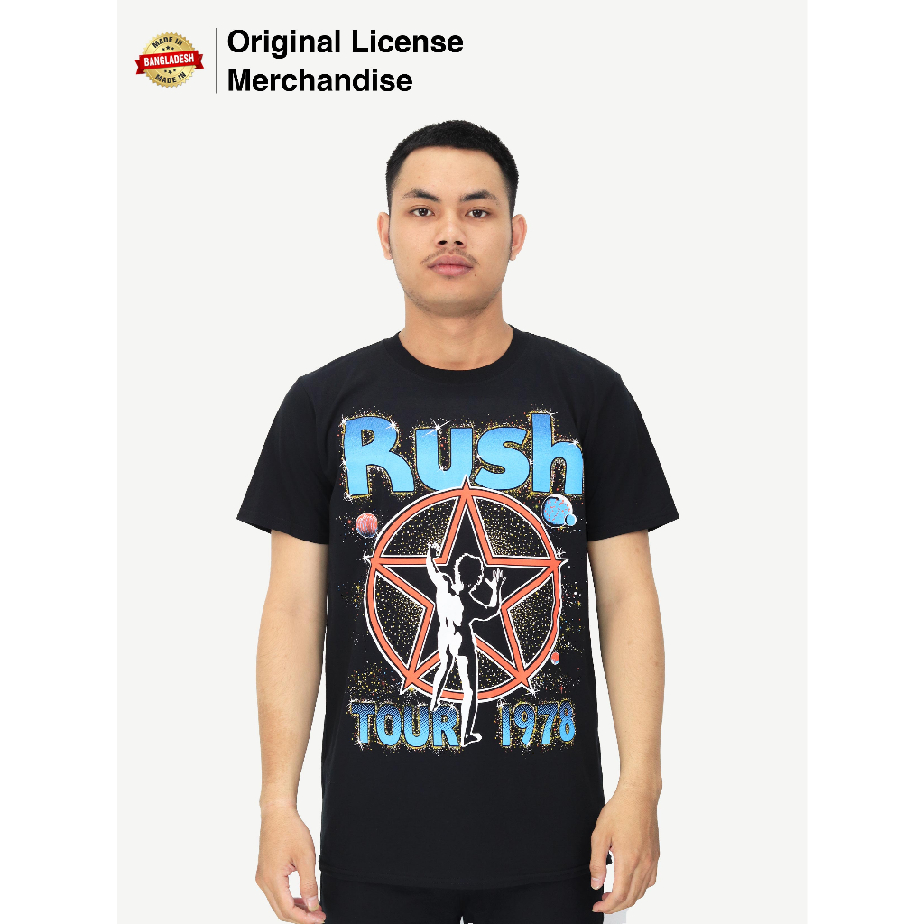 Kaos Baju Hitam Pria Wanita Pendek Dewasa Casual Premium Motif Band Musik Rock RUSH Original Vortex