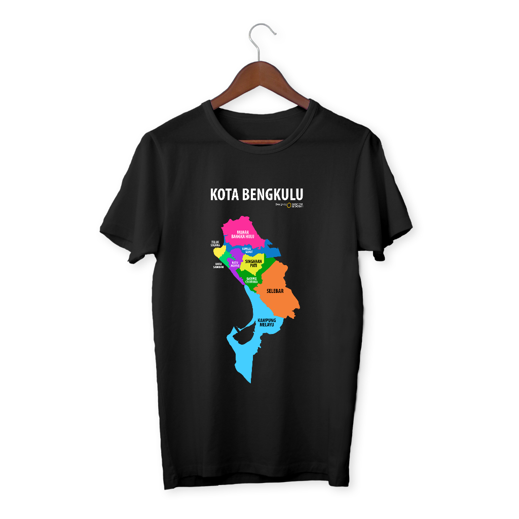 Kaos Peta Kota Bengkulu, Bengkulu - Tshirt Map by Mahasiswa Geografi