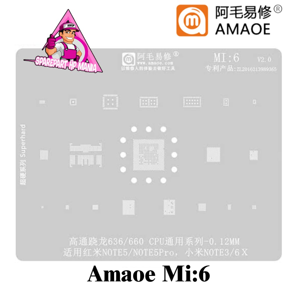 PLAT AMAOE MI6 CETAKAN IC CPU BGA SDM636 SDM660  MI 6 ORIGINAL