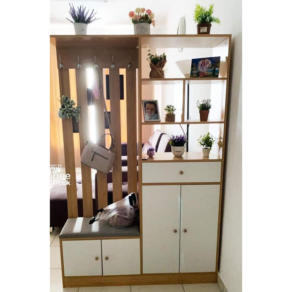 LEMARI 2 MUKA KABINET PEMBATAS RUANGAN POSES PEMBUATAN 14 HARI BAHAN KAYU JATI JEPARA