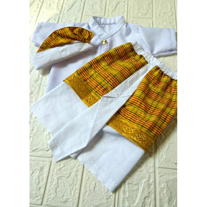 Setelan Baju Adat Bali kamen wali anak Laki | set 3 bulanan | udeng | set otonan