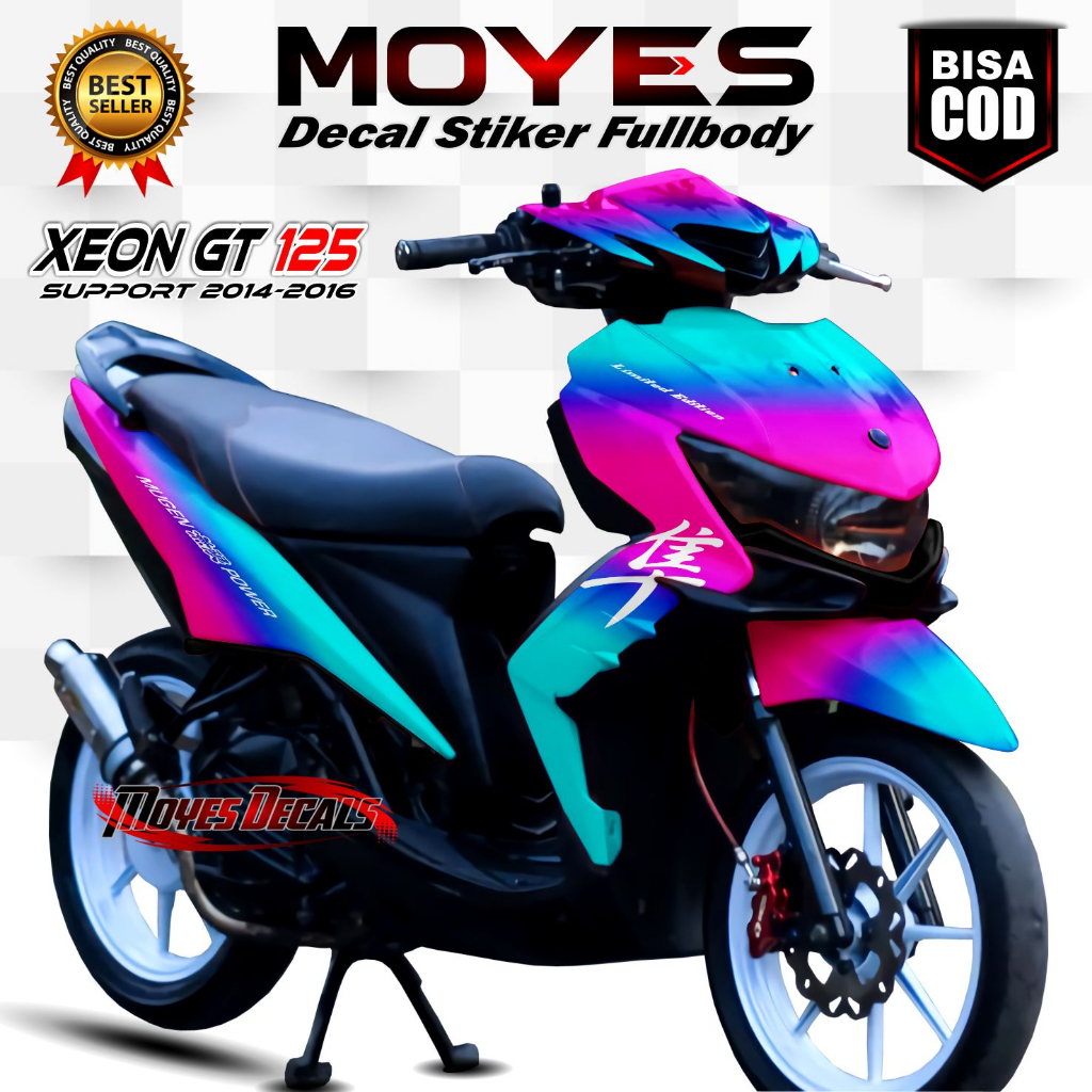 Decal Xeon GT 125 Full Body Stiker Xeon GT 125 Full Body Striping Xeon GT 125 Full Body MOTIF BUNGLO