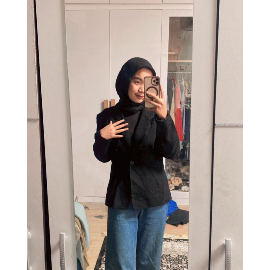 [PRELOVED] BLAZER WANITA HITAM POLOS