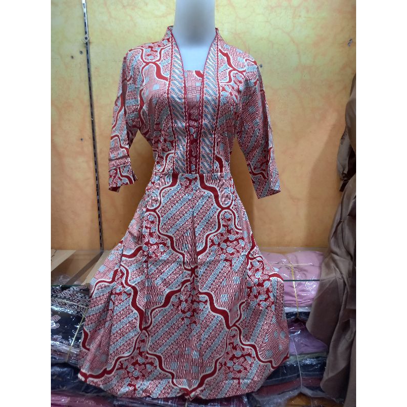 gaun batik wanita dress pesta
