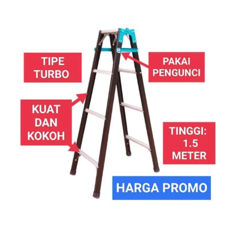 TANGGA LIPAT ALUMINIUM SUPER JUMBO 1,5 METER