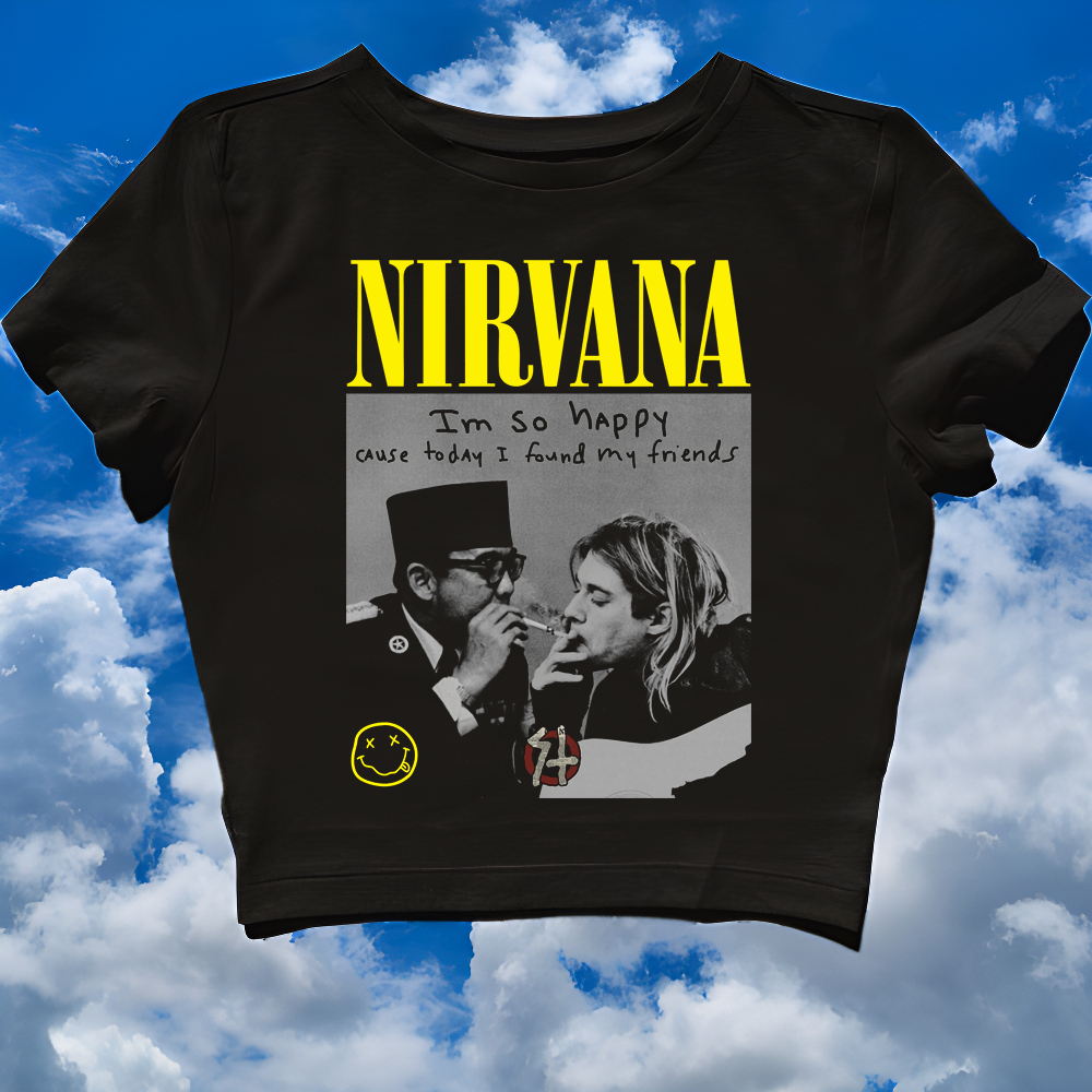 CROP TOP NIRVANA X SOEKARNO | KURT COBAIN X IR SOEKARNO | BAND METAL MUSIK ROCK | GRUNGE | CROPTOP |