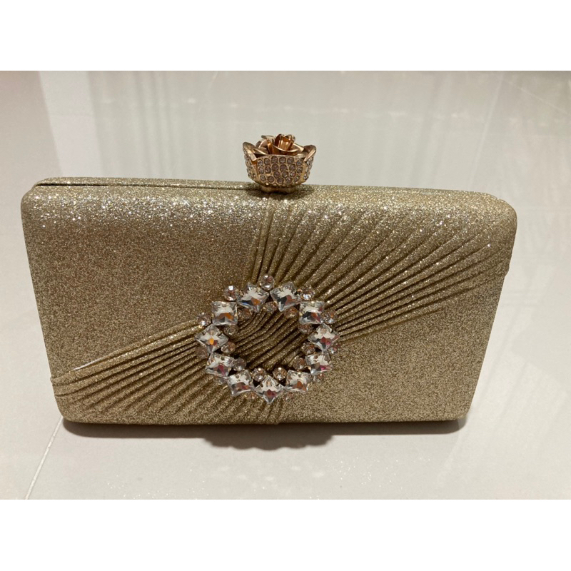 GOLD CLUTCH TAS PESTA NEW MEWAH