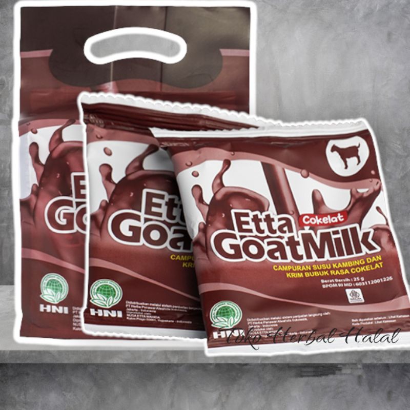 

Susu Kambing Etta Goat Milk Coklat HNI HPAI isi 10 sachet