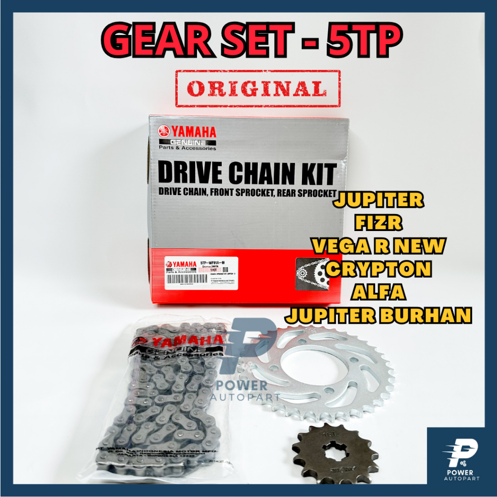 ( GARANSI  ) Gear Set + Rantai UK 15T, 36T Jupiter Z, Vega R, Fizr, Vega R NEW KUALITAS ORIGINAL -