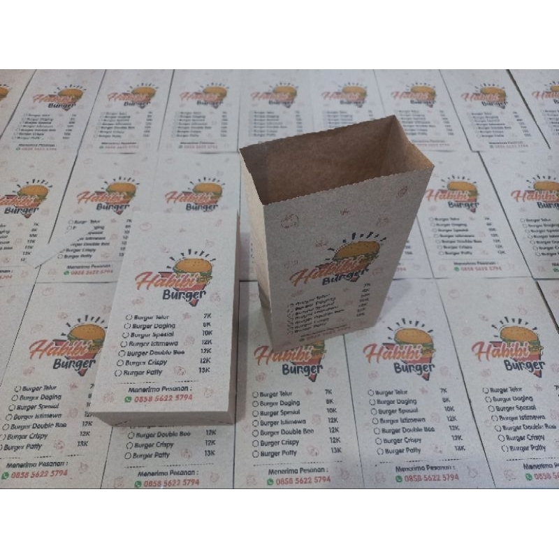 bungkus burger ,kebab custom (FREE CUSTOM DESAIN)
