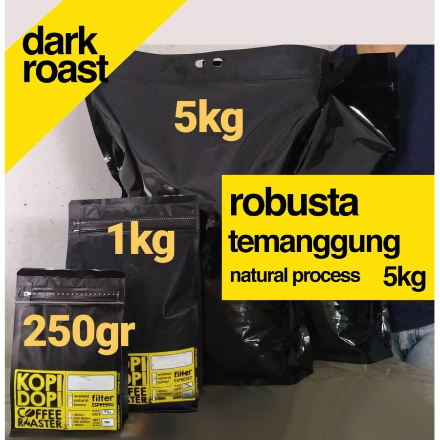 

Kopi Robusta Temanggung DARK ROAST 5 kg khusus Gojek Grab