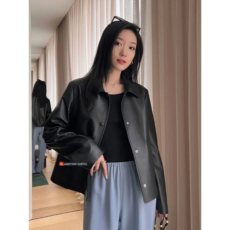 Jaket Kulit Model BLazer Wanita/Jaket Semi Kulit Wanita Oversize